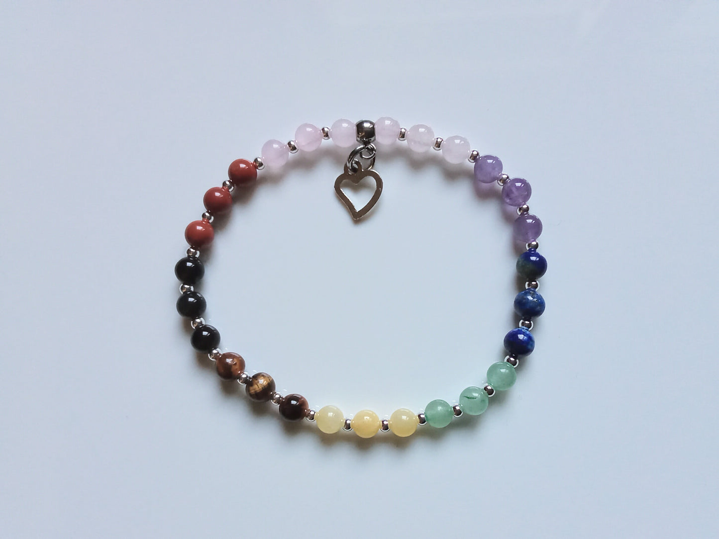 4mm Gemstone Chakra Bracelet, Custom order