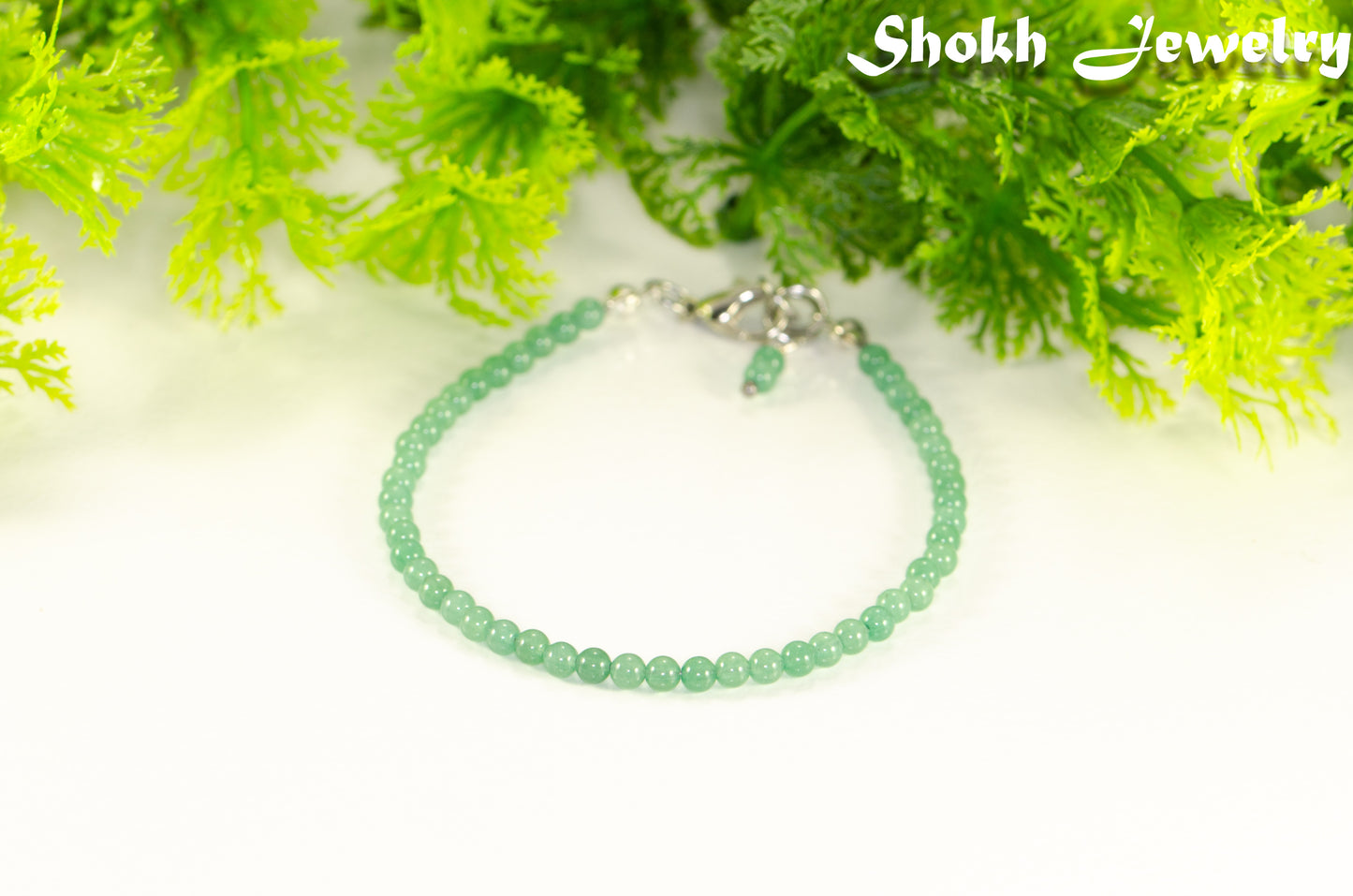 3mm Green Aventurine Anklet for women.