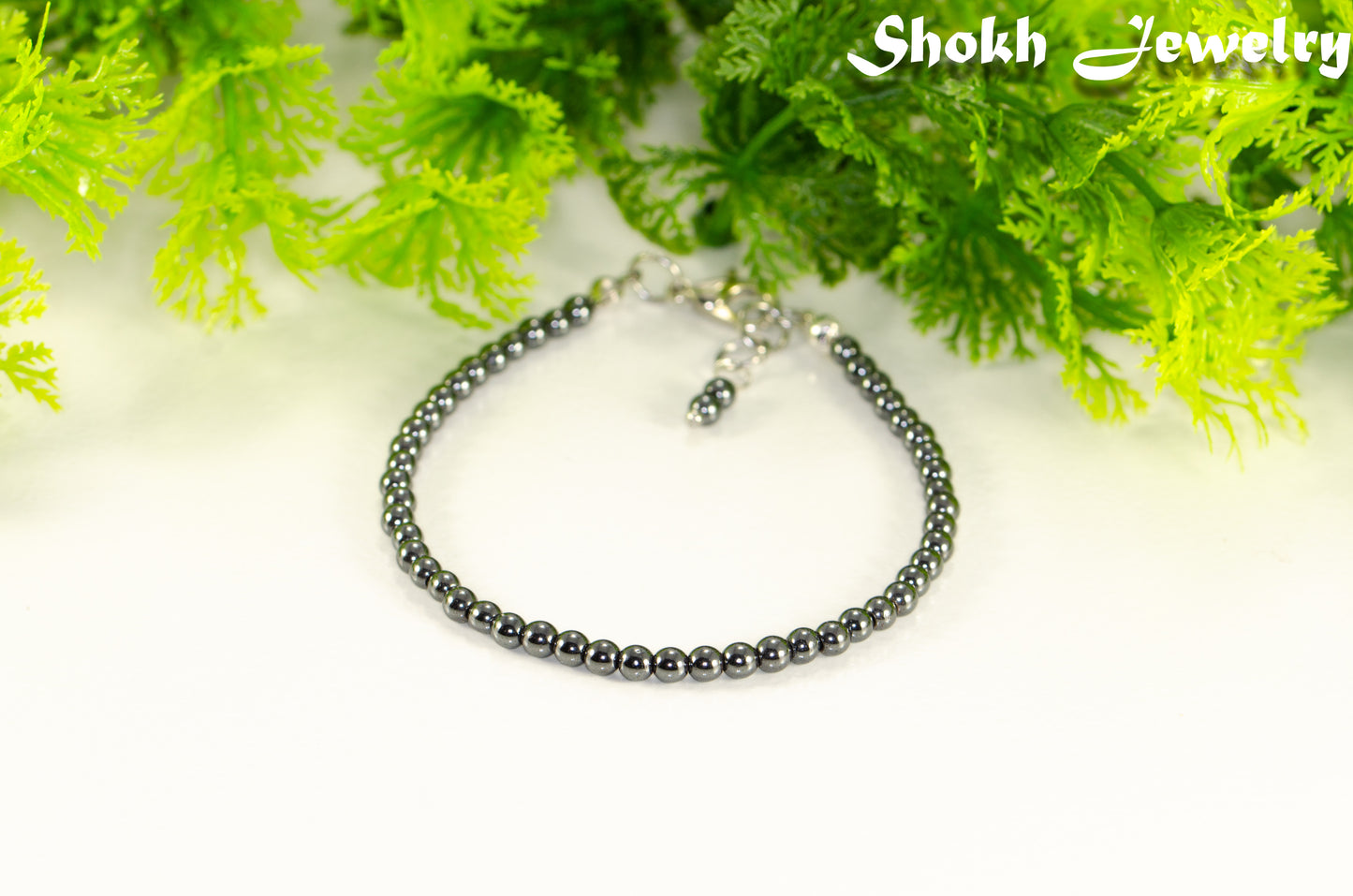 Unisex 3mm Natural Hematite Anklet for men/women.