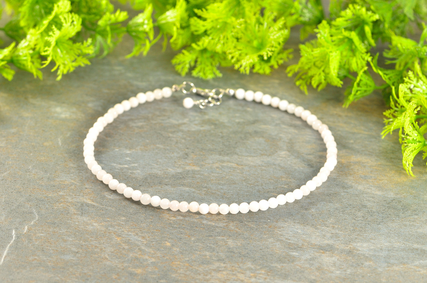 4mm Rose Quartz Crystal Choker Necklace for women.
