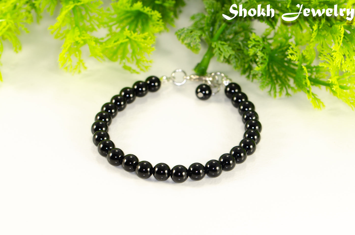 6mm Black Obsidian Beaded Anklet for women/men.