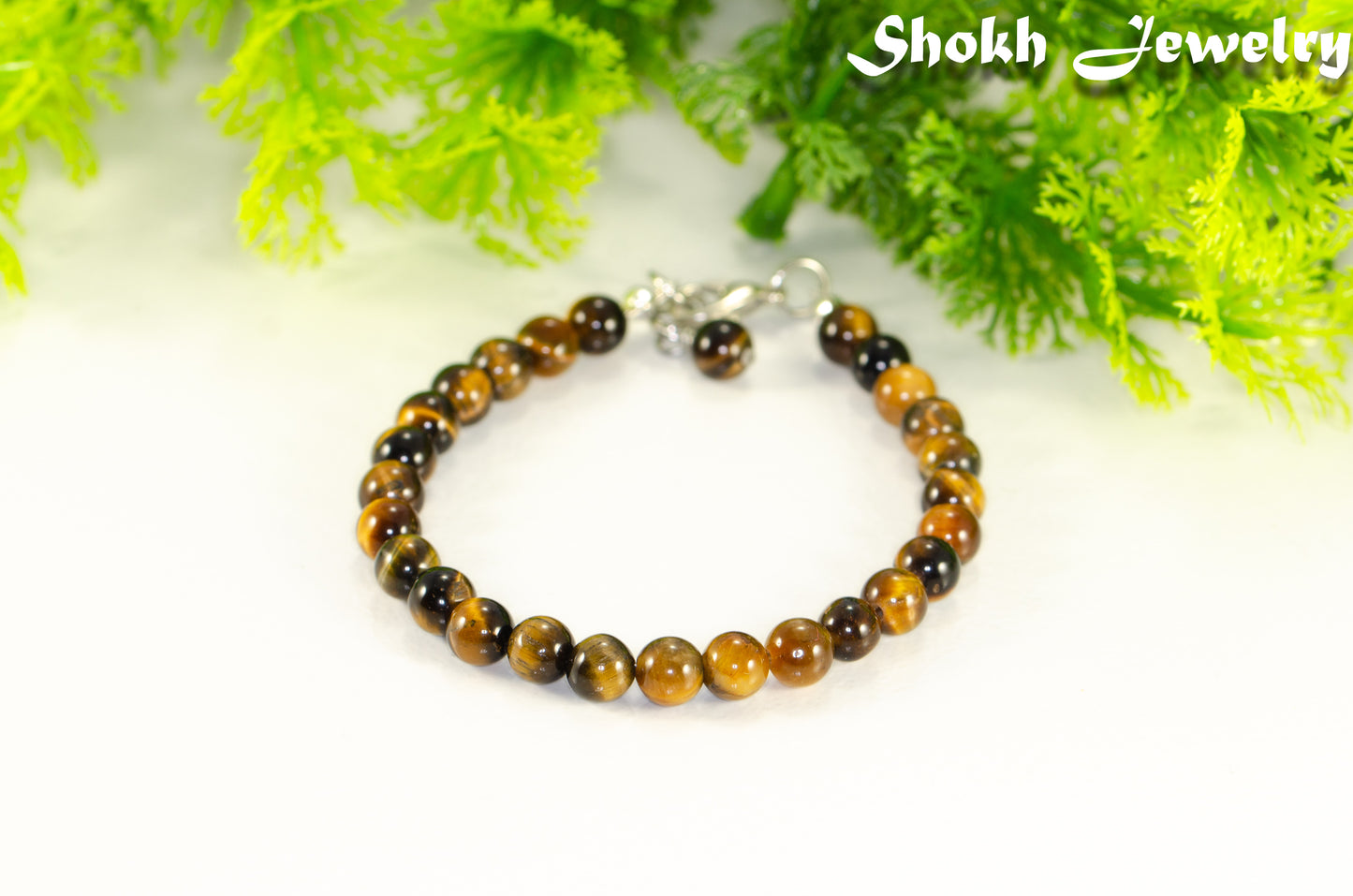 6mm Tiger's Eye Beaded Anklet for women/men.