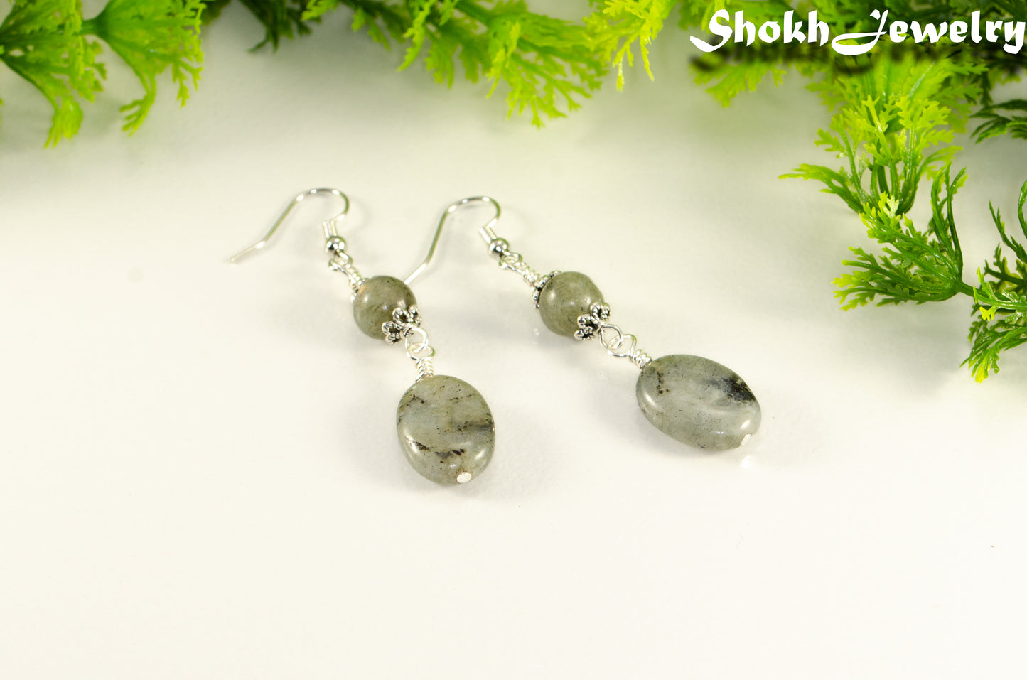 Statement Labradorite Crystal Earrings.