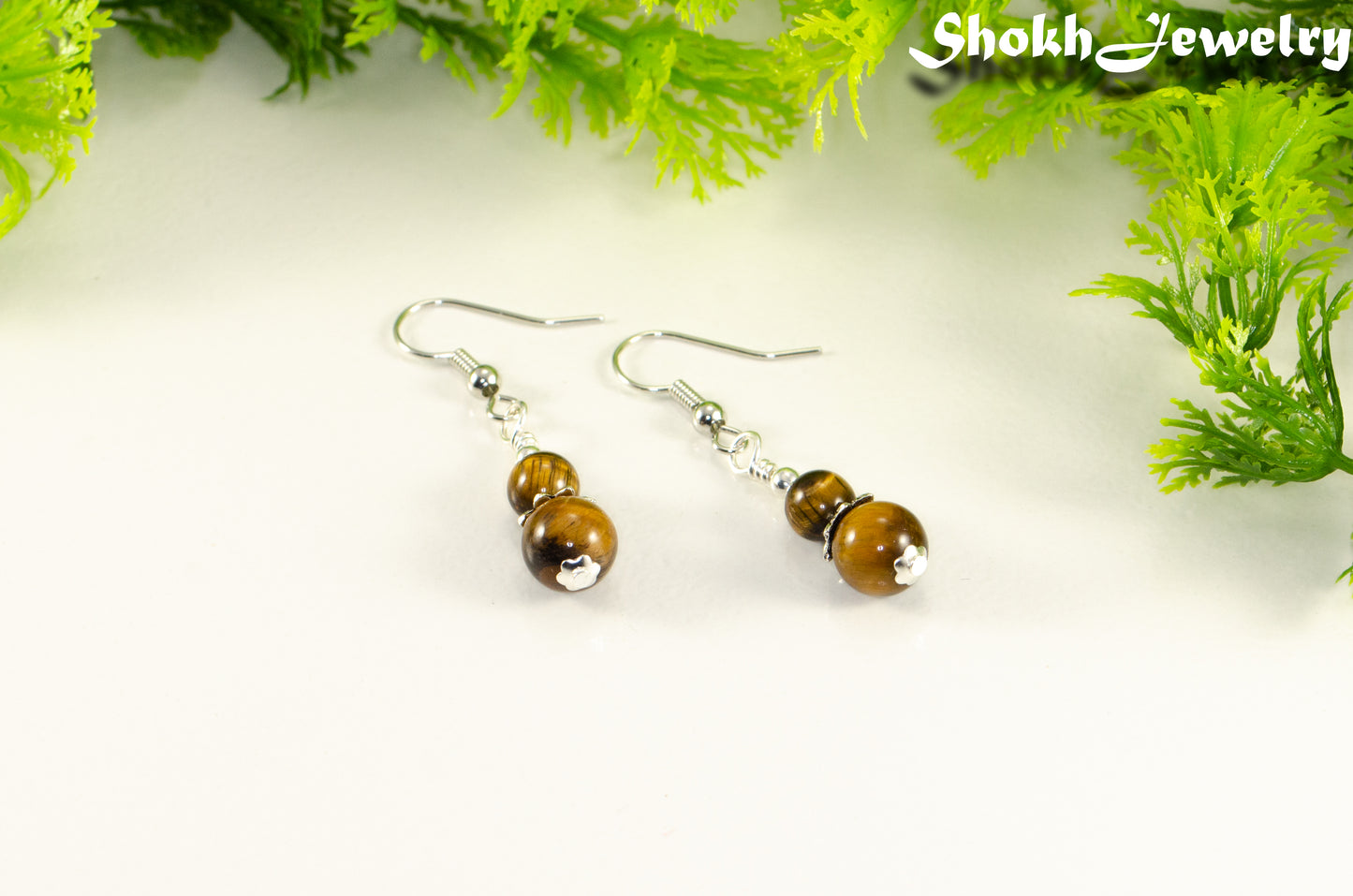 Small Tiger's Eye Earrings.