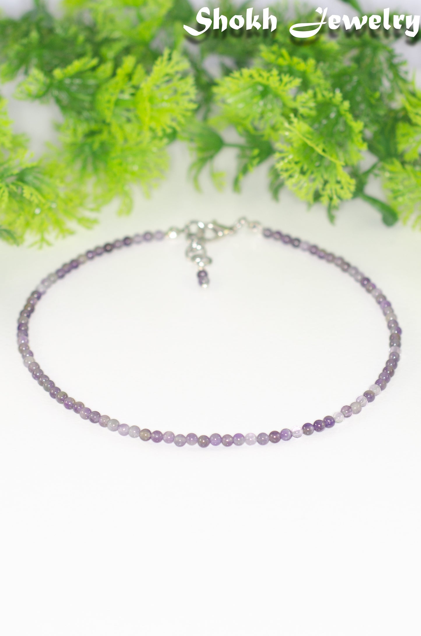 3mm Amethyst Crystal Choker Necklace