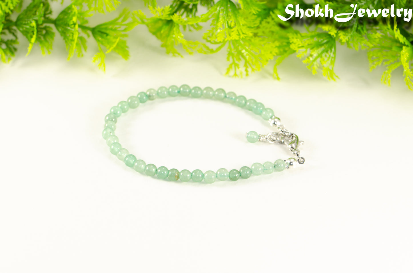 4mm Green Aventurine Bracelet with Clasp.