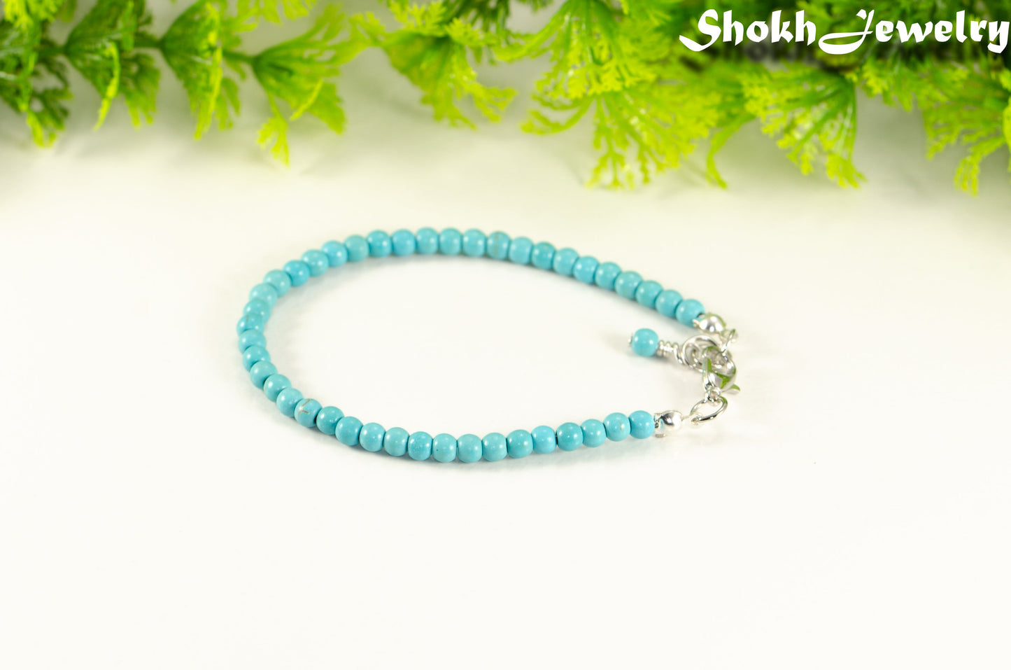 4mm Turquoise Howlite Anklet for women/men