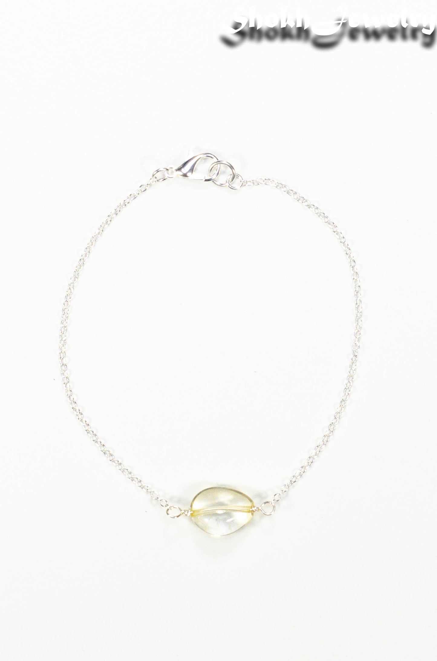Top view of Minimal Citrine Bracelet.