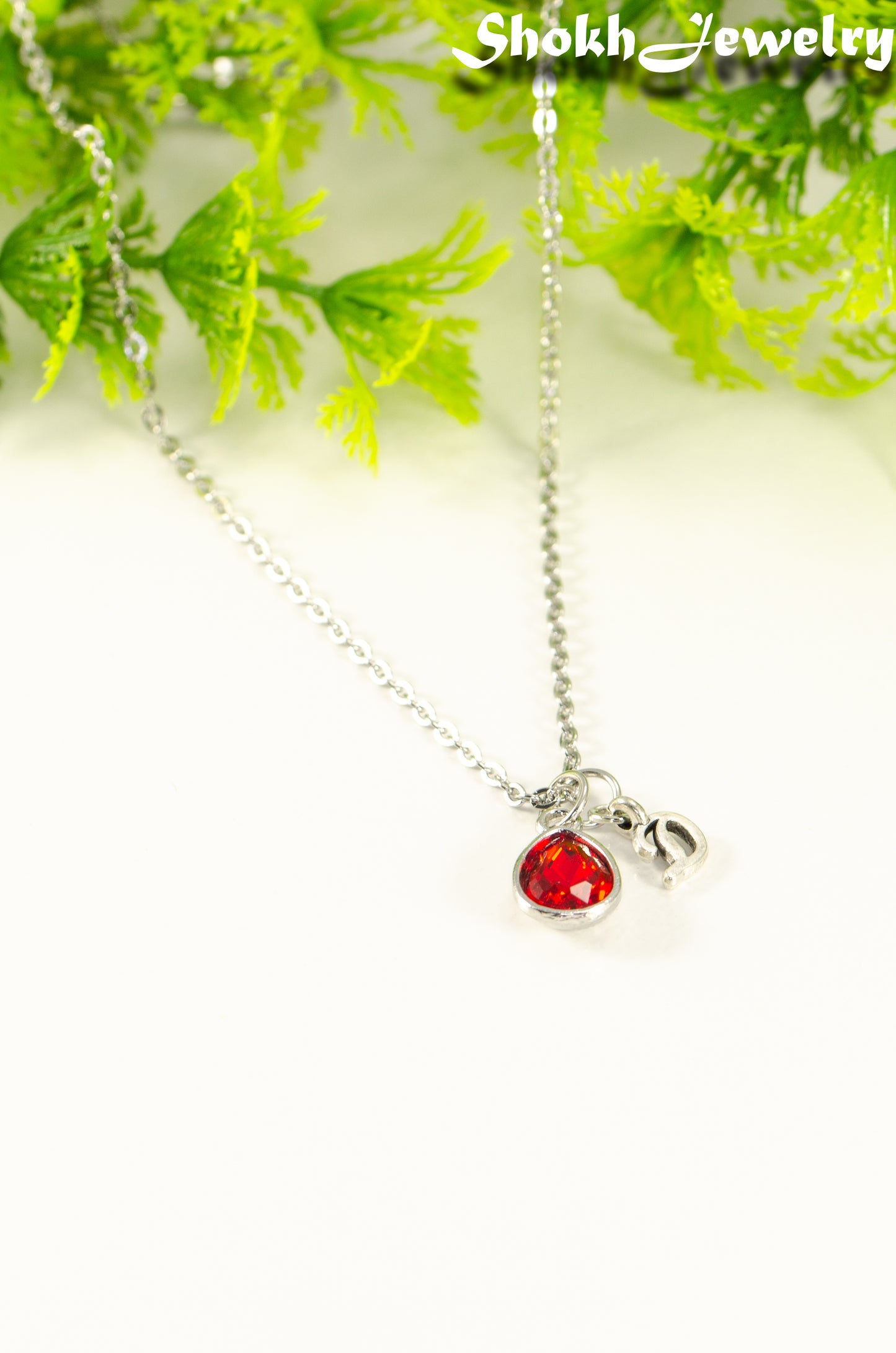 Small Personalized January Birthstone Choker Necklace.