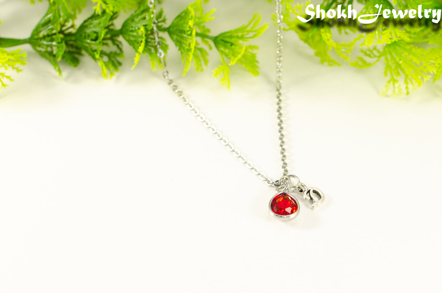 Small Personalized January Birthstone Choker Necklace.