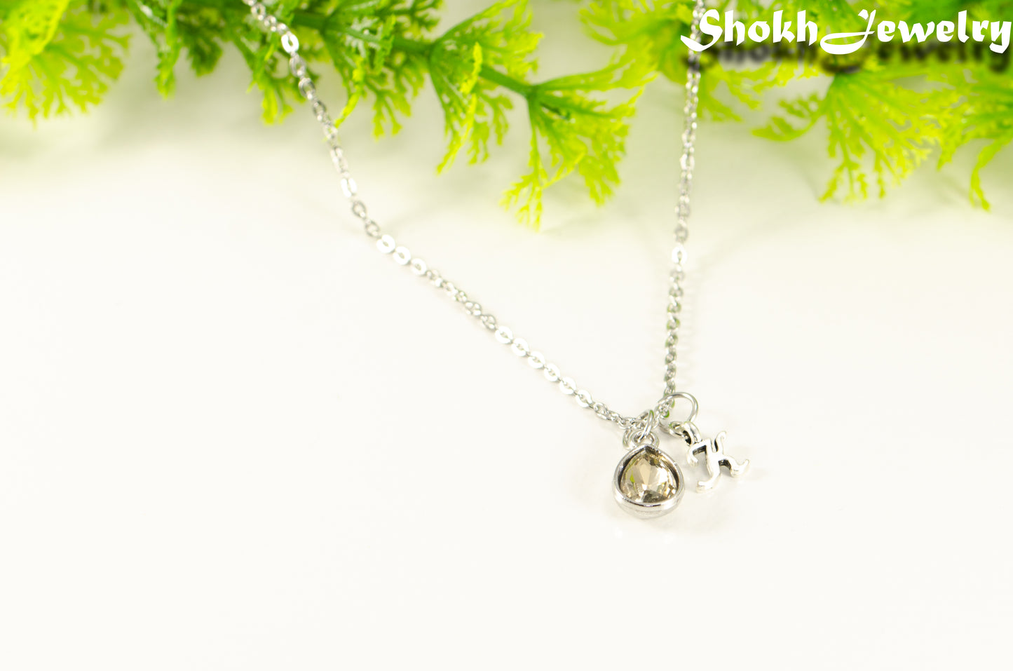 Small Personalized April Birthstone Choker Necklace.