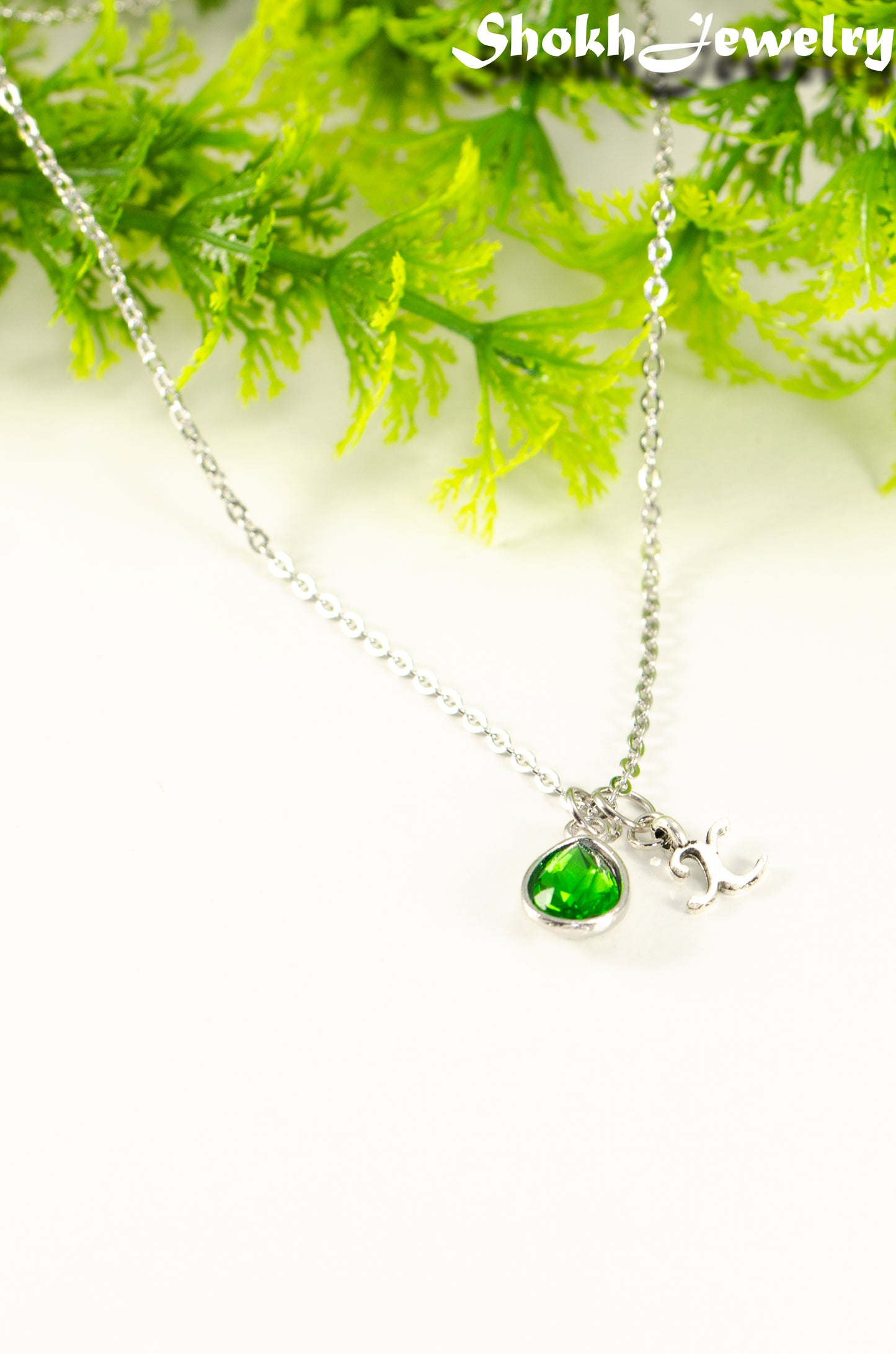 Small Personalized May Birthstone Choker Necklace.