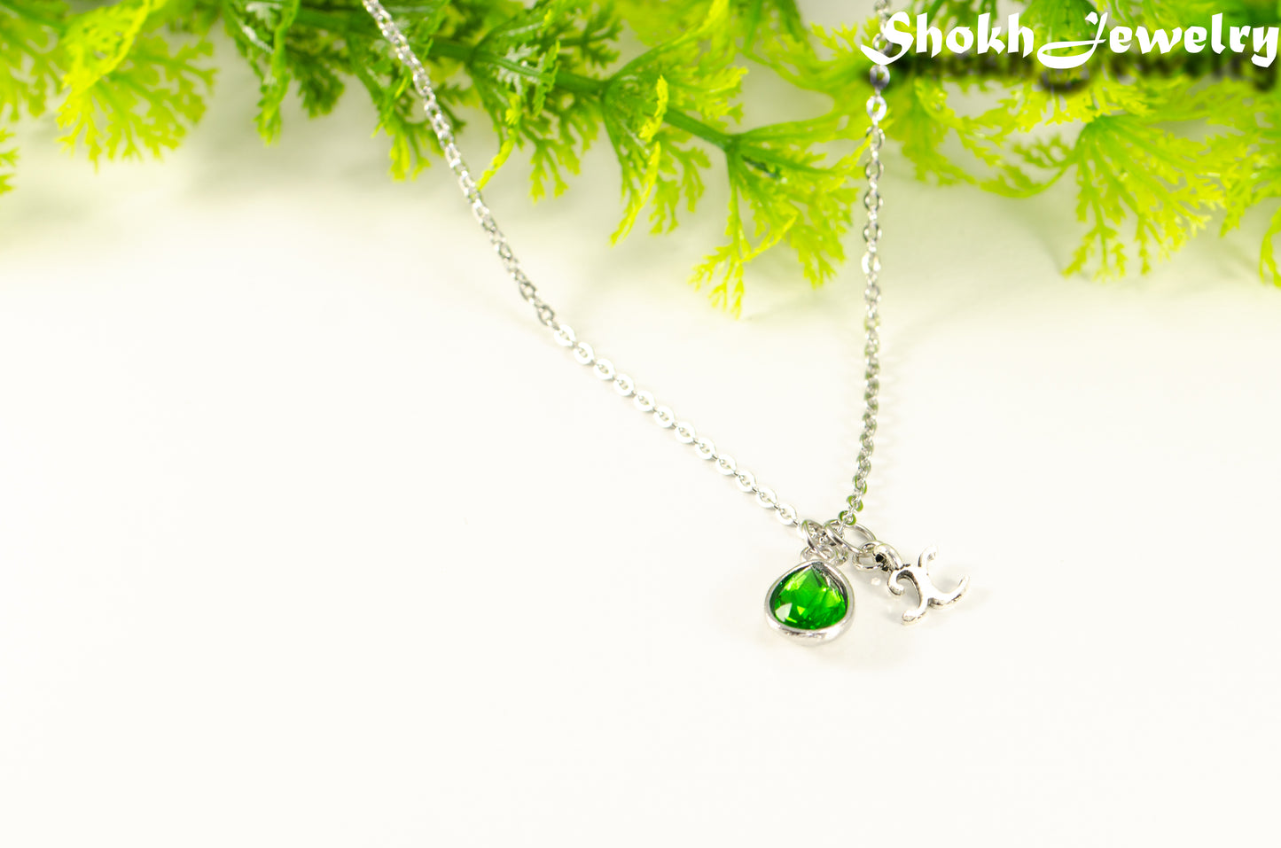 Small Personalized May Birthstone Choker Necklace.