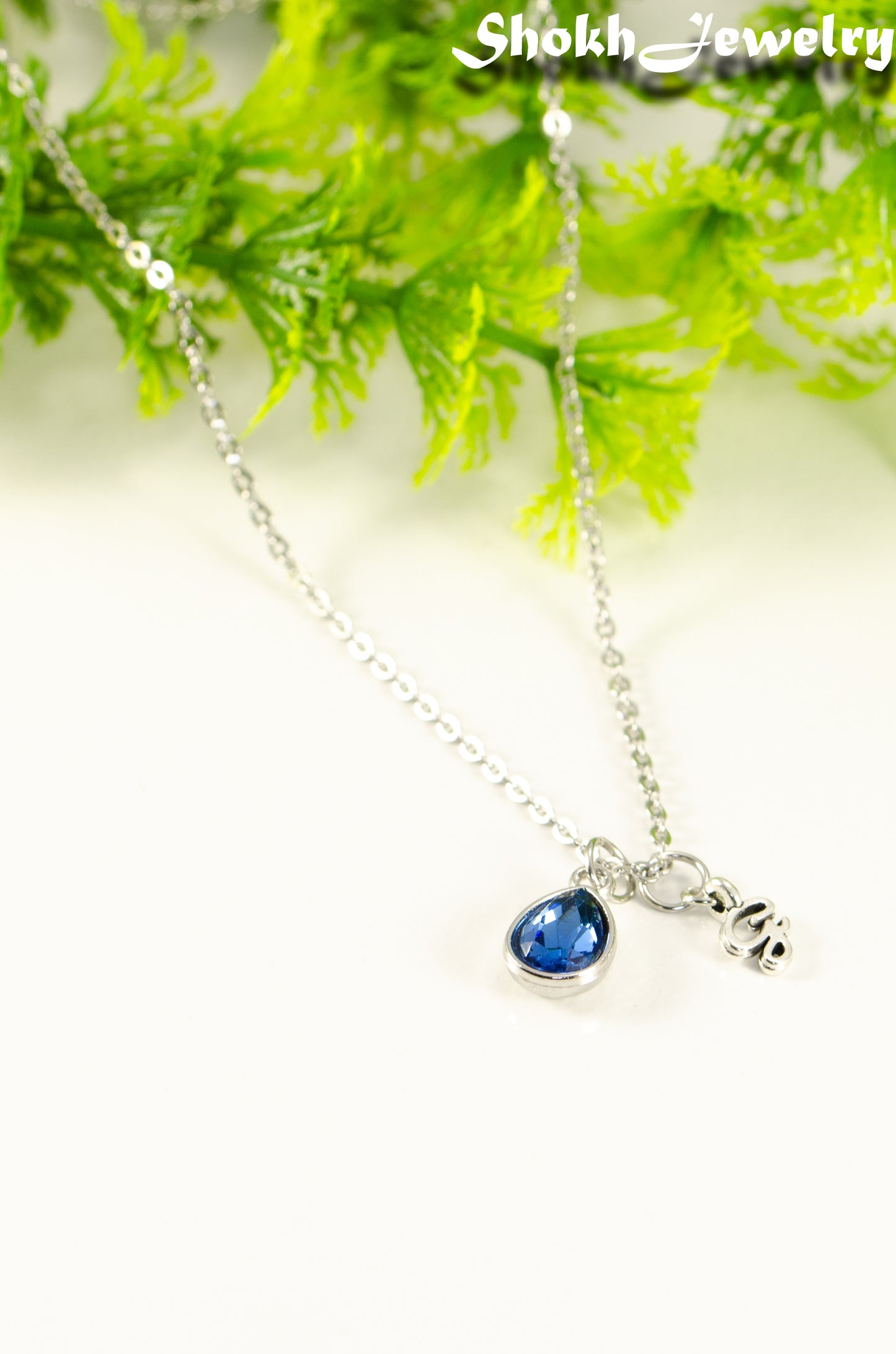 Small Personalized September Birthstone Choker Necklace.