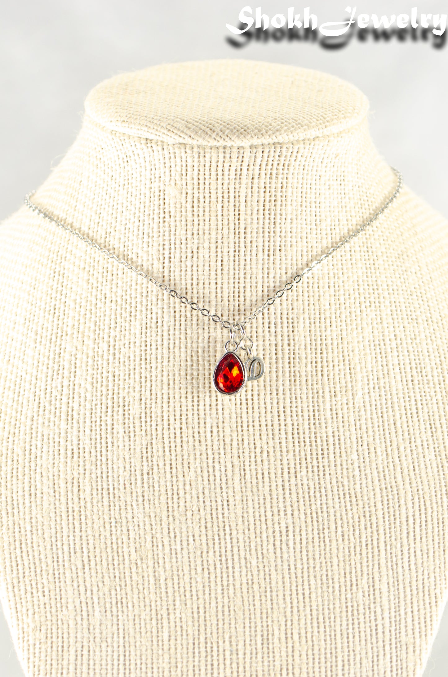 Small Personalized January Birthstone Choker Necklace.