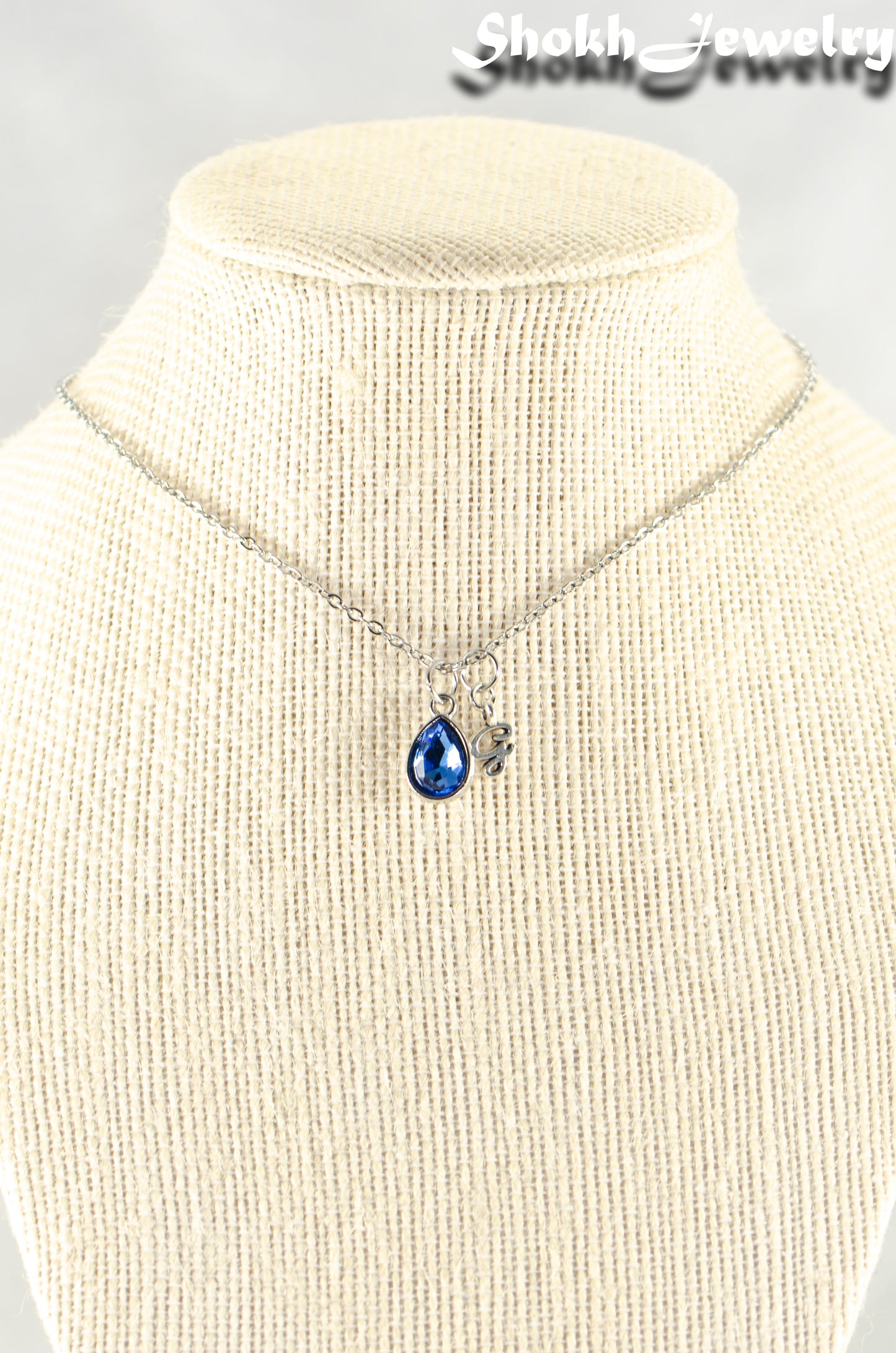 Small Personalized September Birthstone Choker Necklace