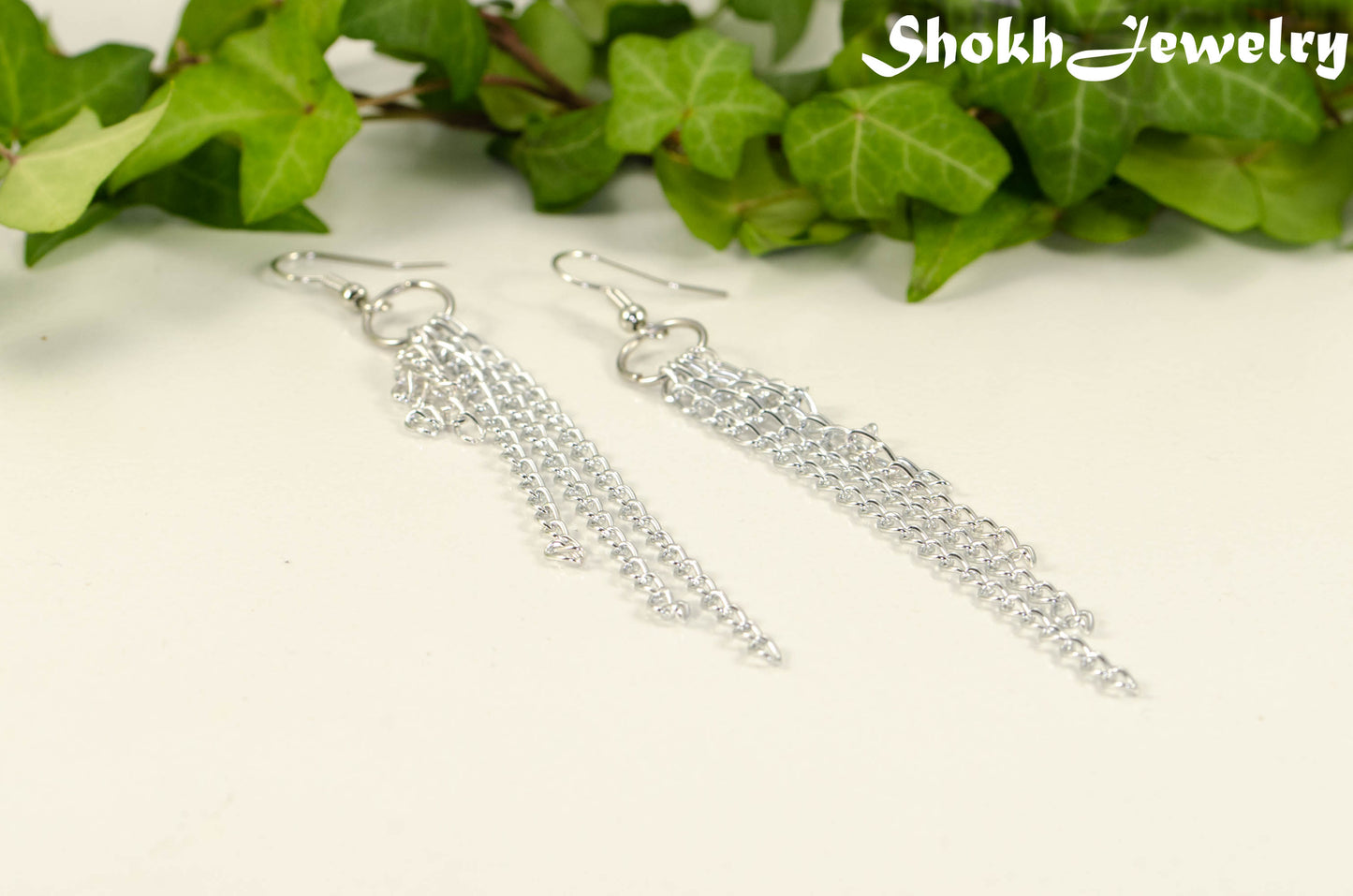 Extra Long Aluminum Chain Earrings.