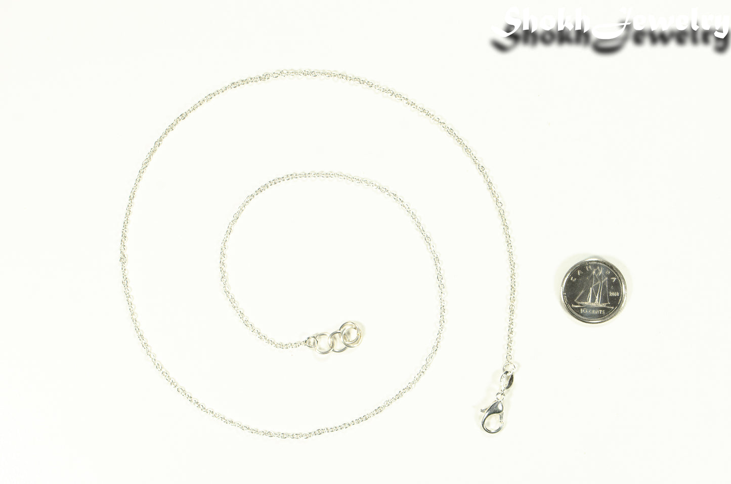 Top view of Silver Plated Dainty Chain Choker Necklace.