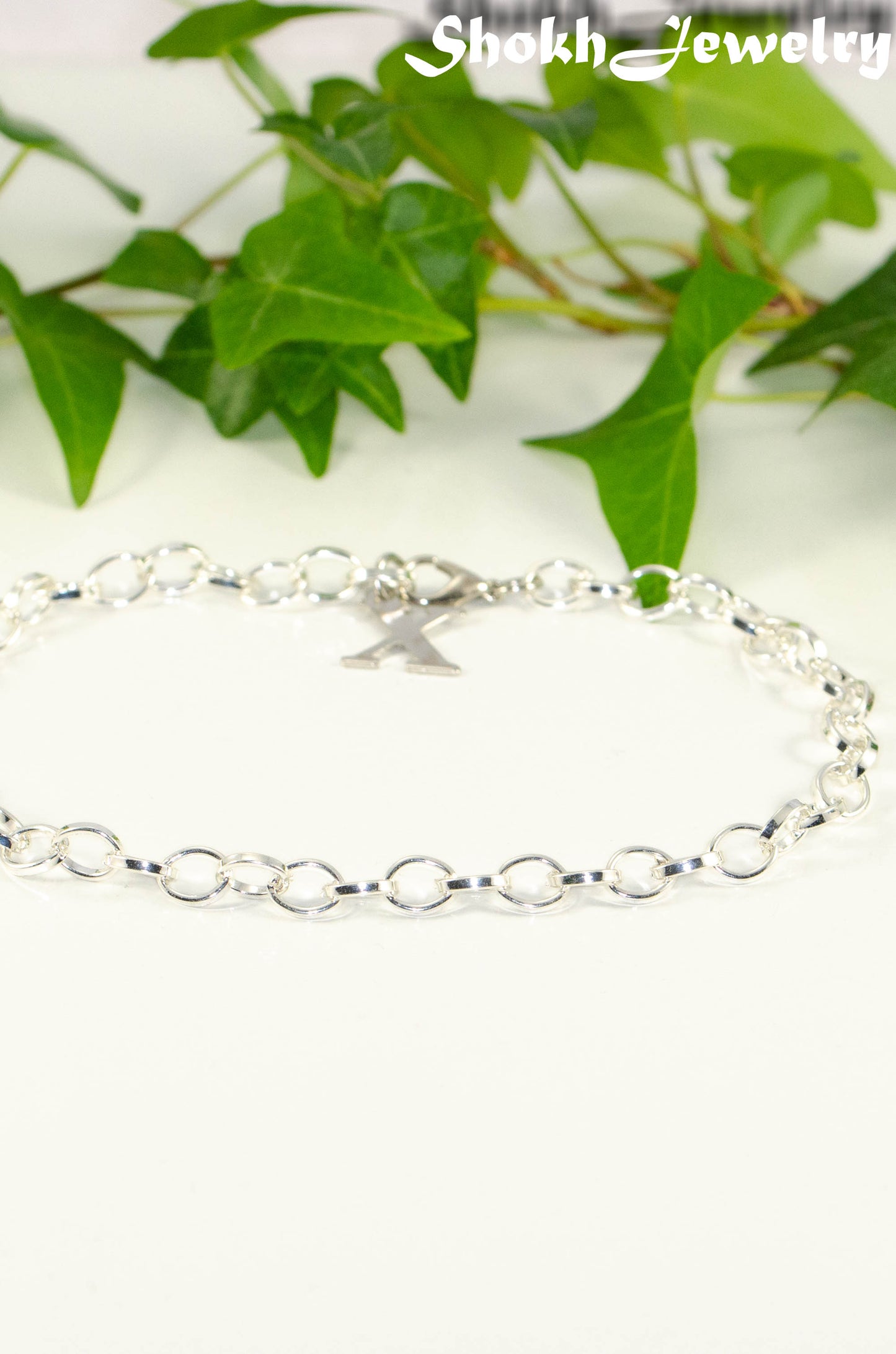 Personalized Initial and Chunky Chain Anklet.