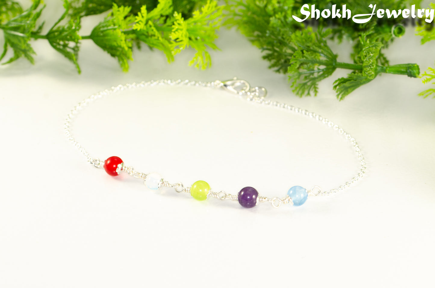 Custom Family Birthstone Bracelet with 5 gemstones.
