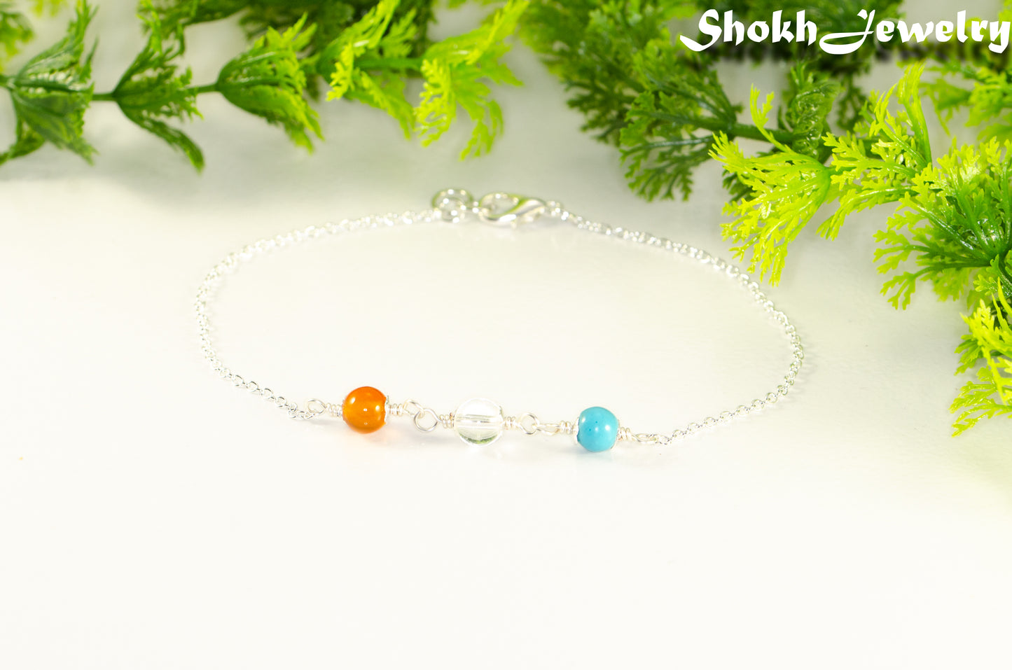 Custom Family Birthstone Bracelet with 3 gemstones.