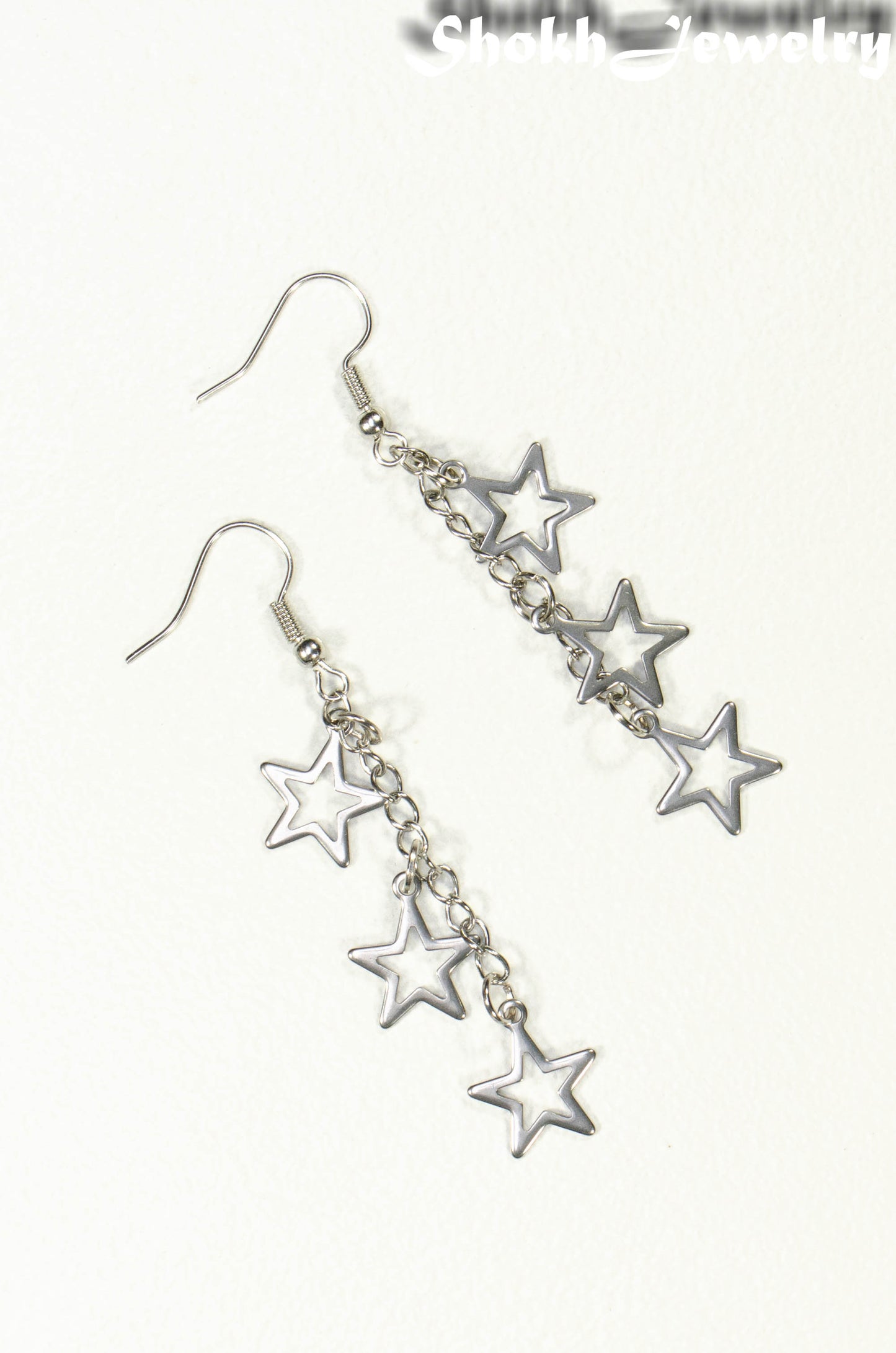 Stainless steel chain and star earrings