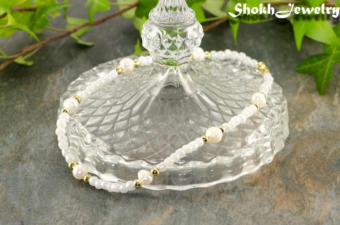 Freshwater Pearl and Seed Bead Anklet