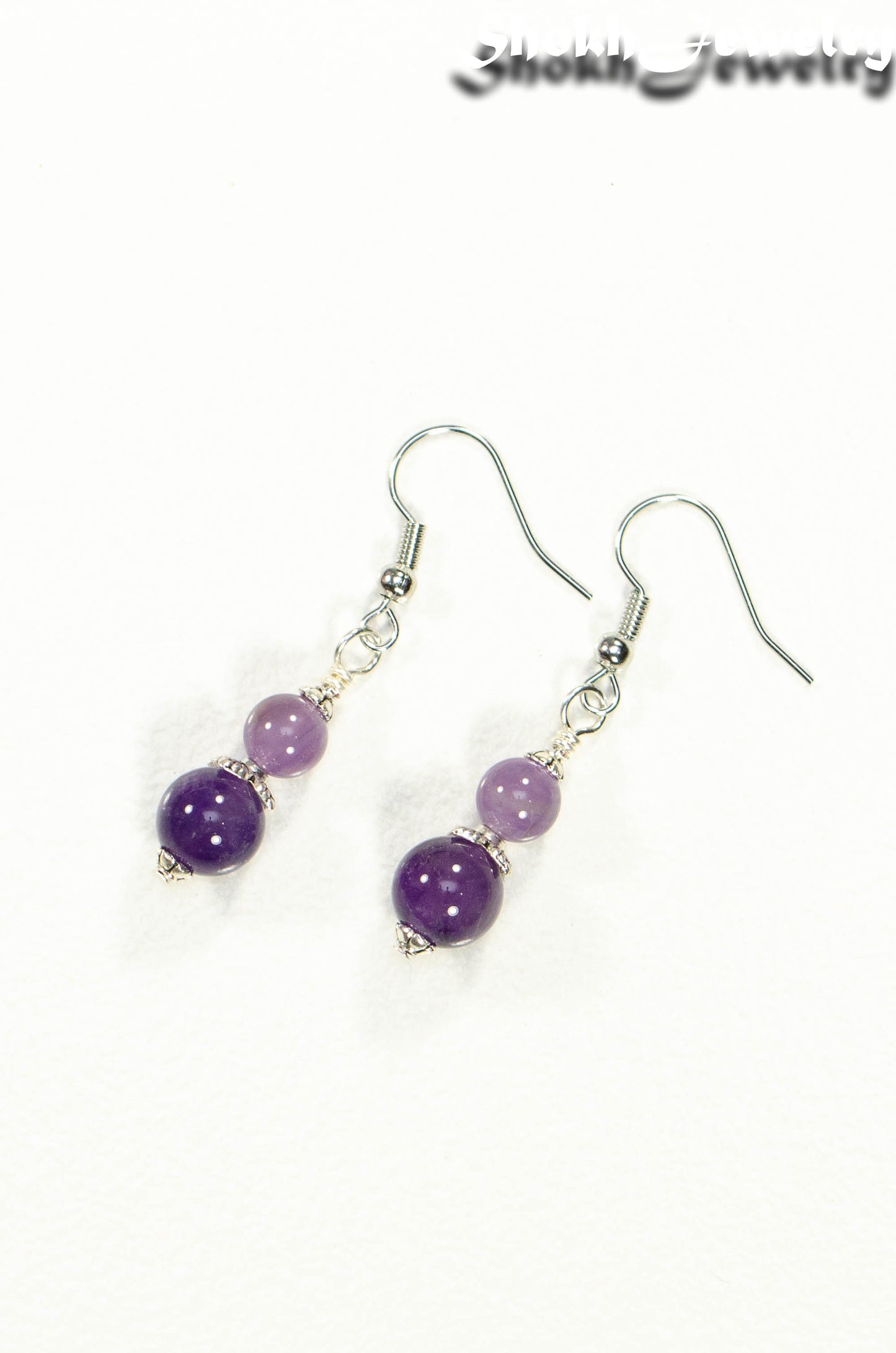 Small Natural Amethyst Crystal Earrings