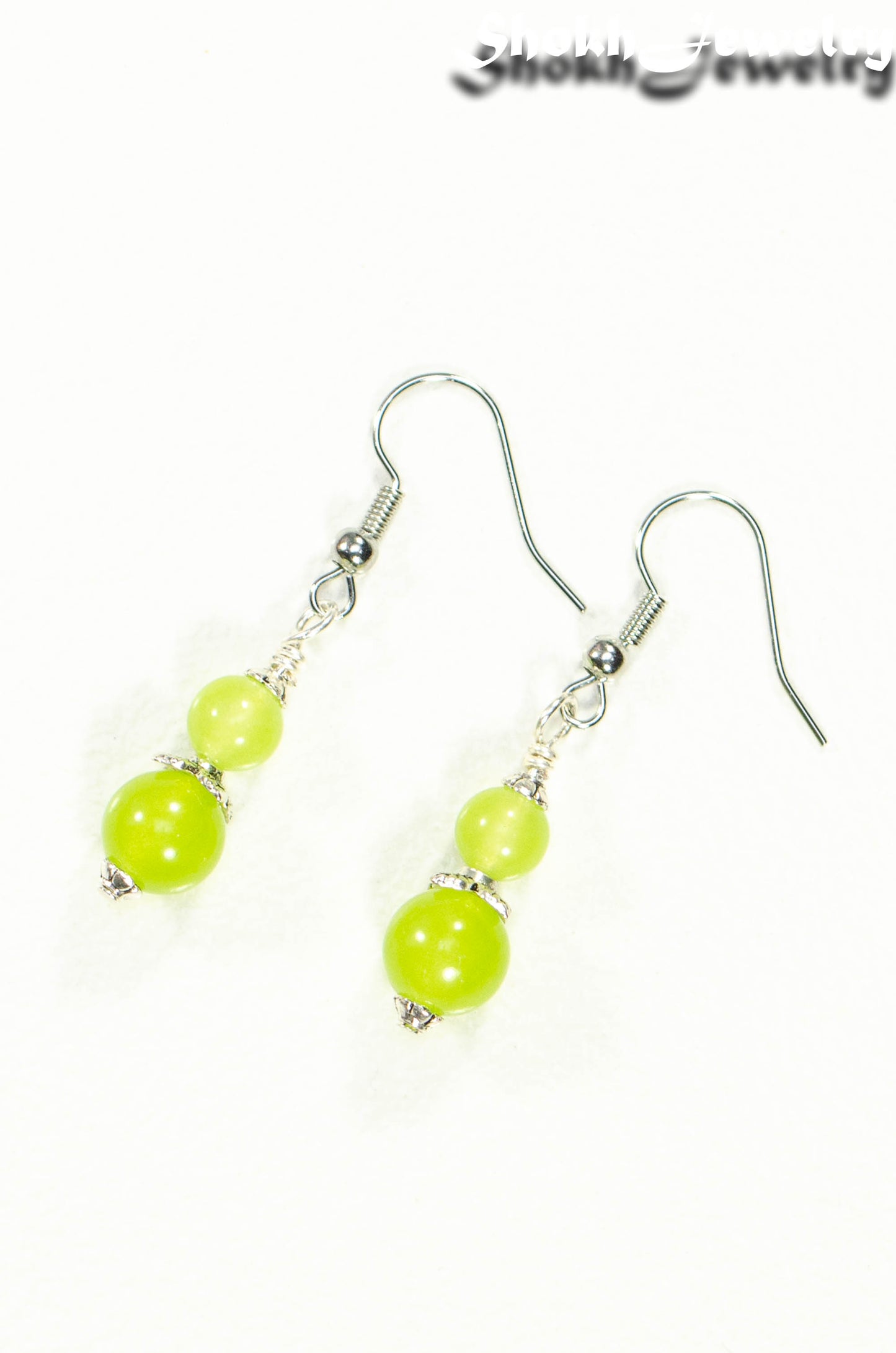 Small Natural Peridot Crystal Earrings