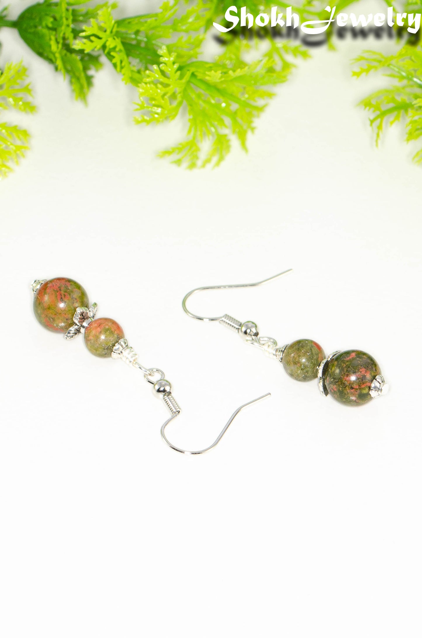 Small Unakite Jasper Earrings