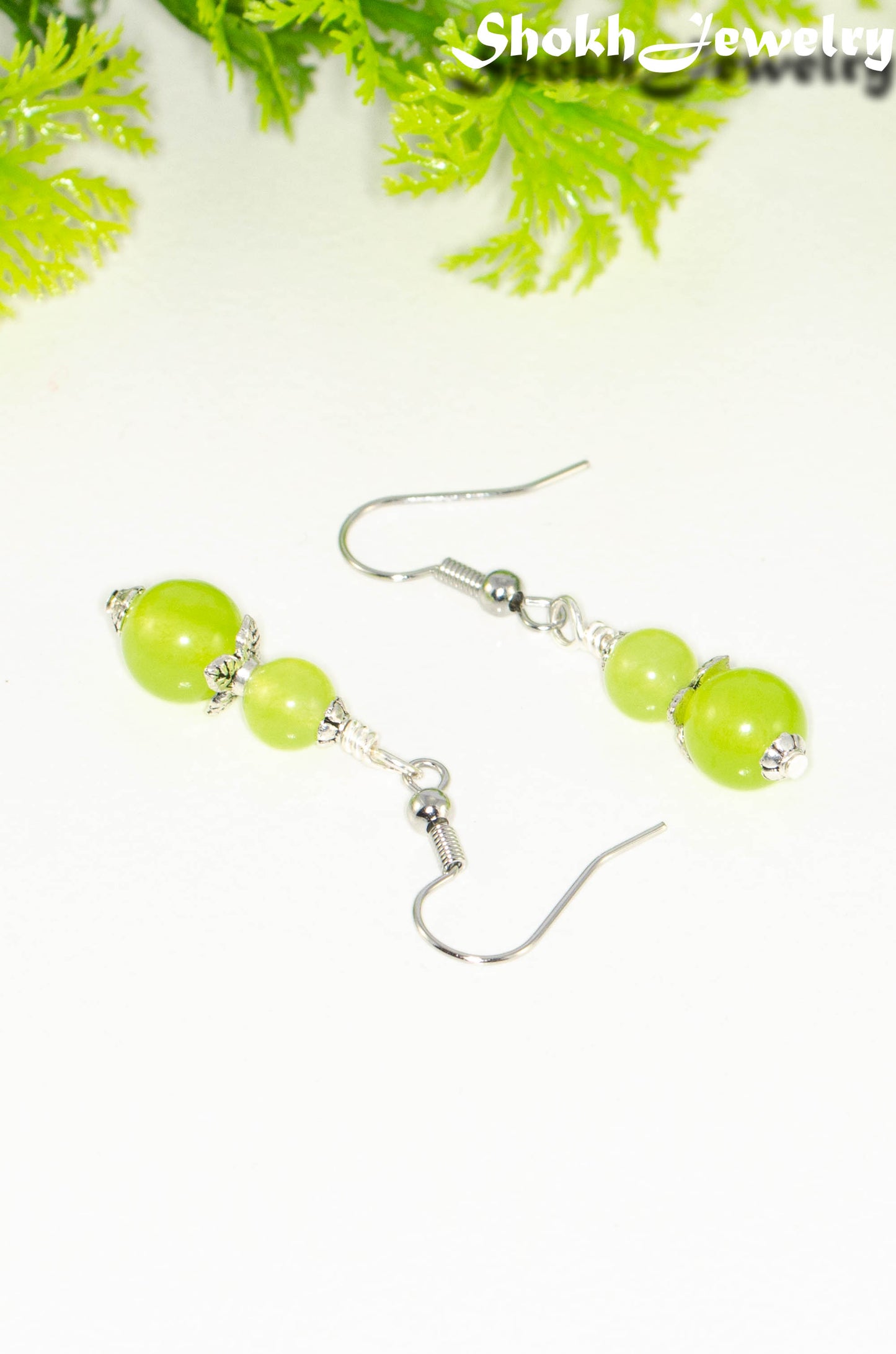 Small Natural Peridot Crystal Earrings