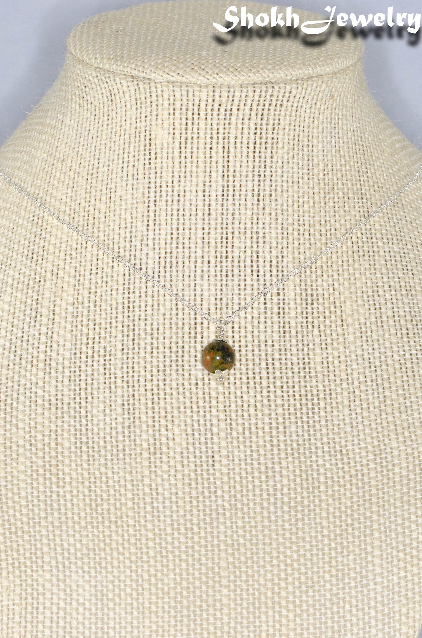 Dainty Unakite Jasper Choker Necklace