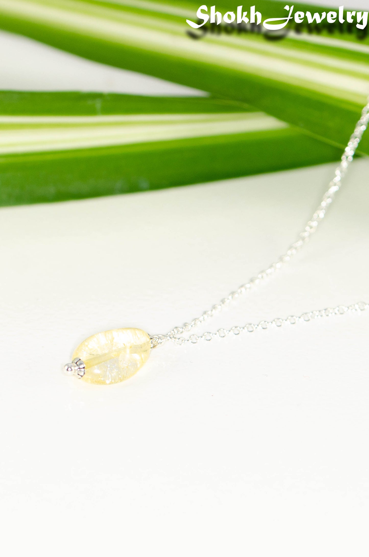 Dainty Citrine Nugget Pendant Necklace
