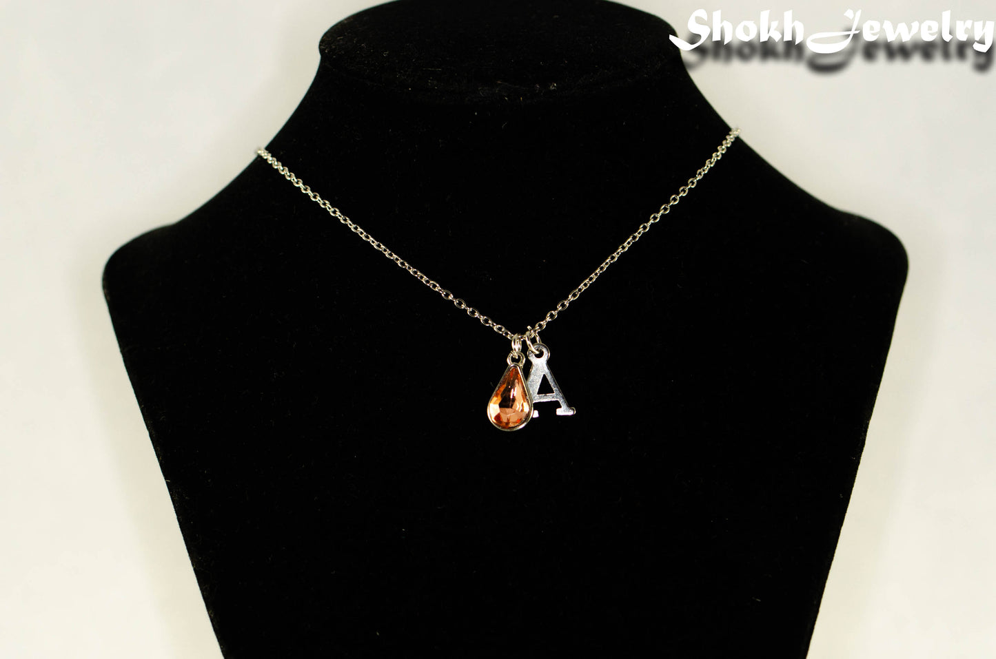 Personalized July Birthstone Choker Necklace on a bust