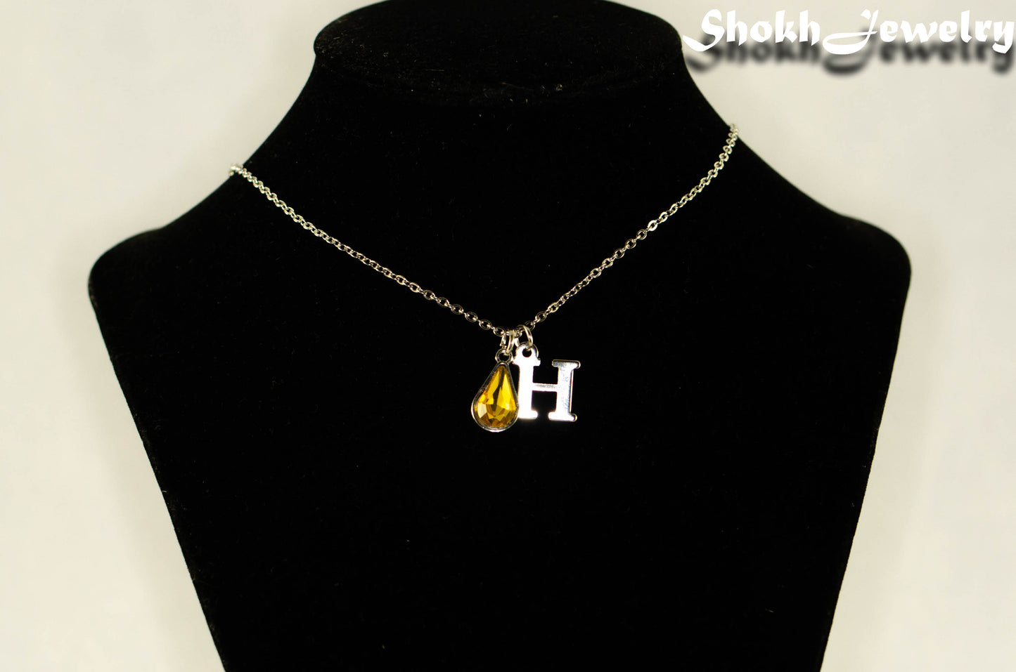 Personalized November Birthstone Choker Necklace on a bust
