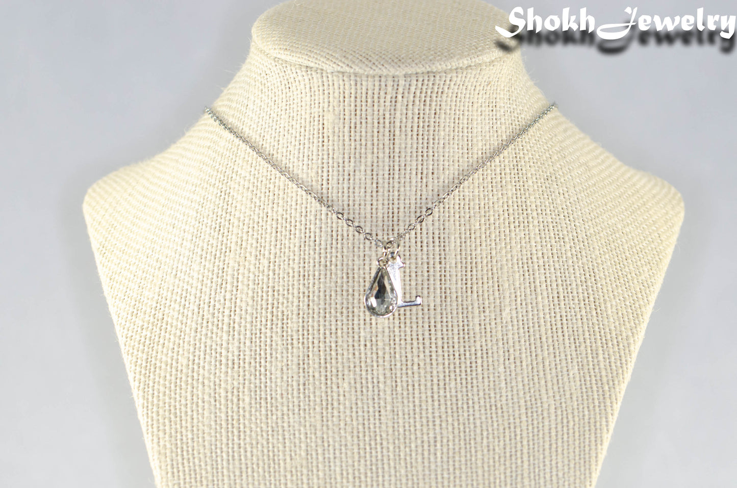 Personalized April Birthstone Choker Necklace on a bust