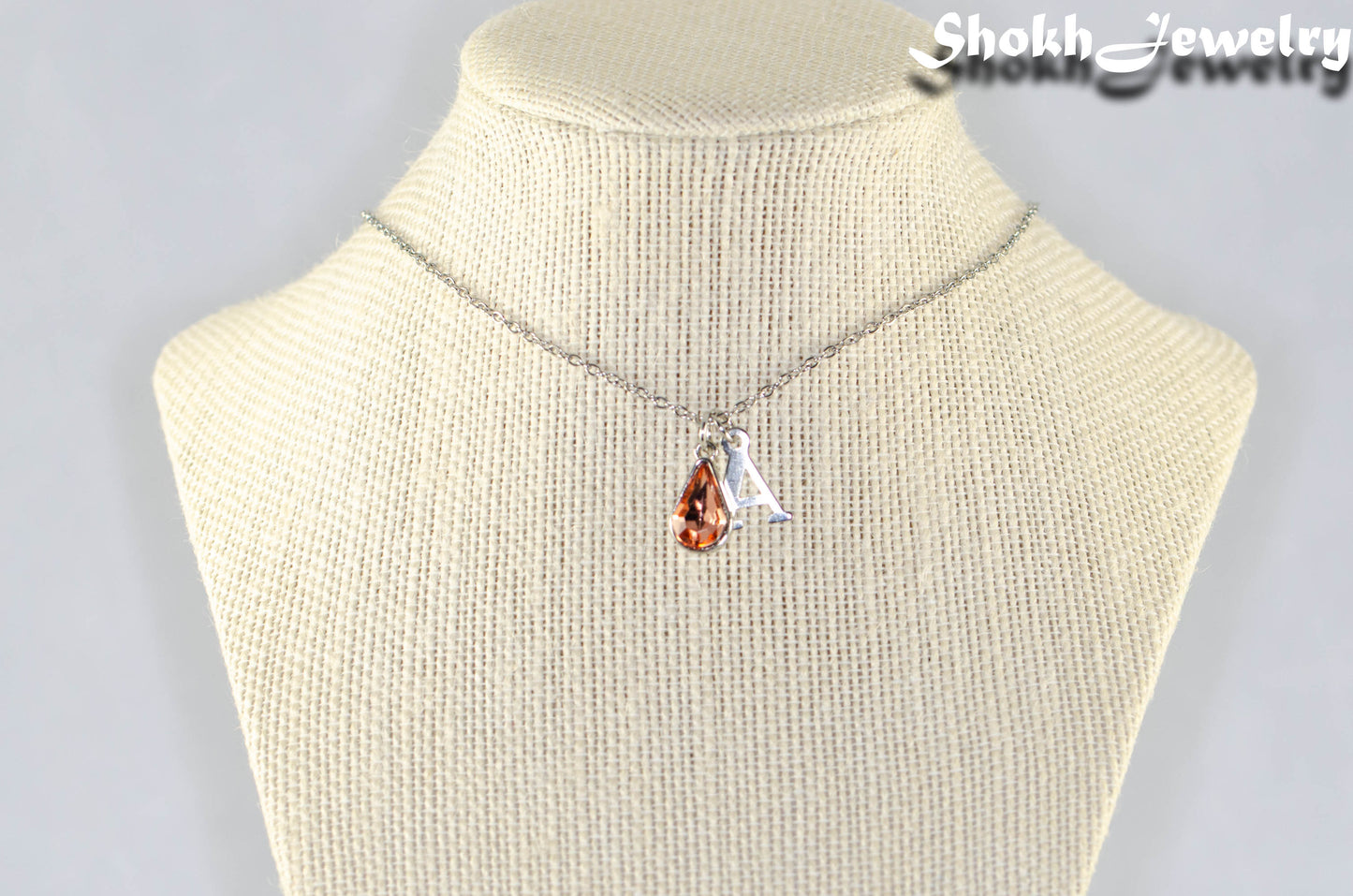 Personalized July Birthstone Choker Necklace on a bust