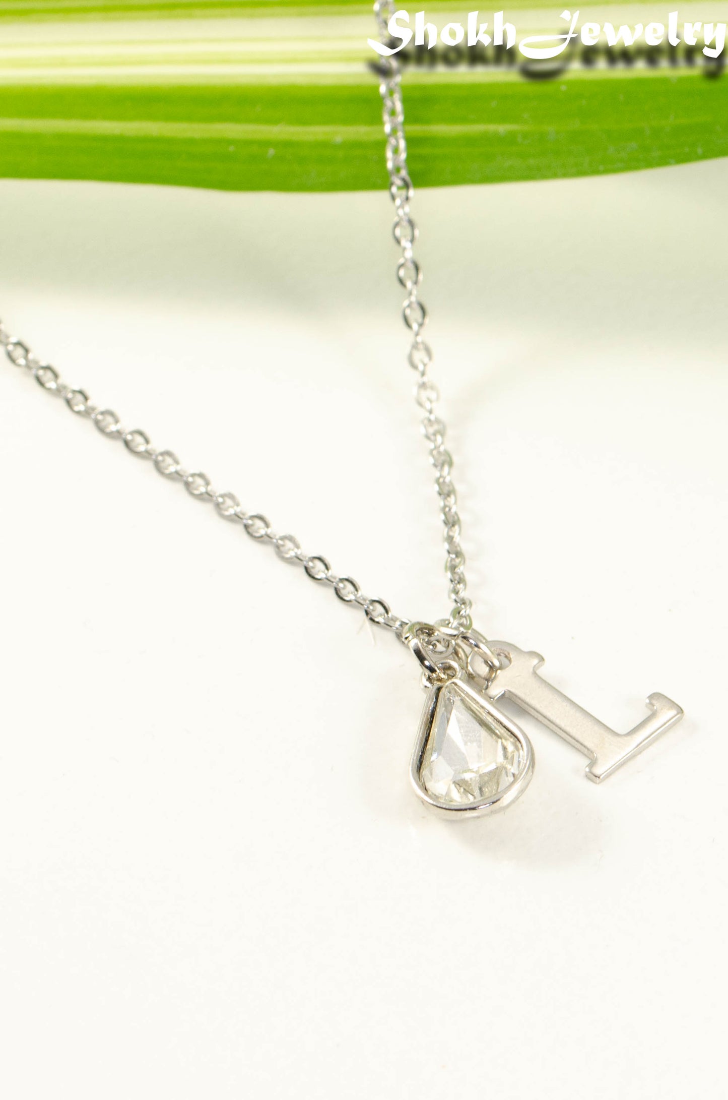 Close up of Personalized April Birthstone Choker Necklace