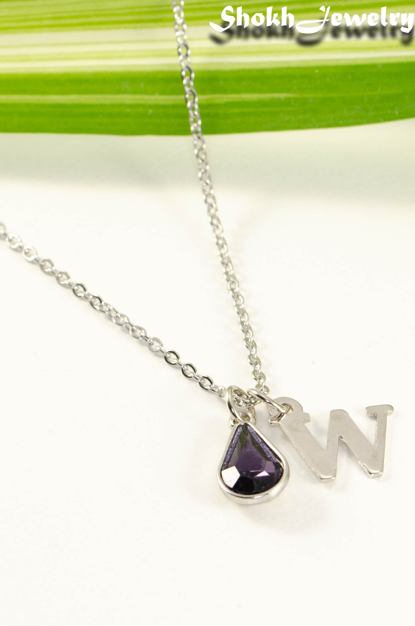Close up of Personalized February Birthstone Choker Necklace