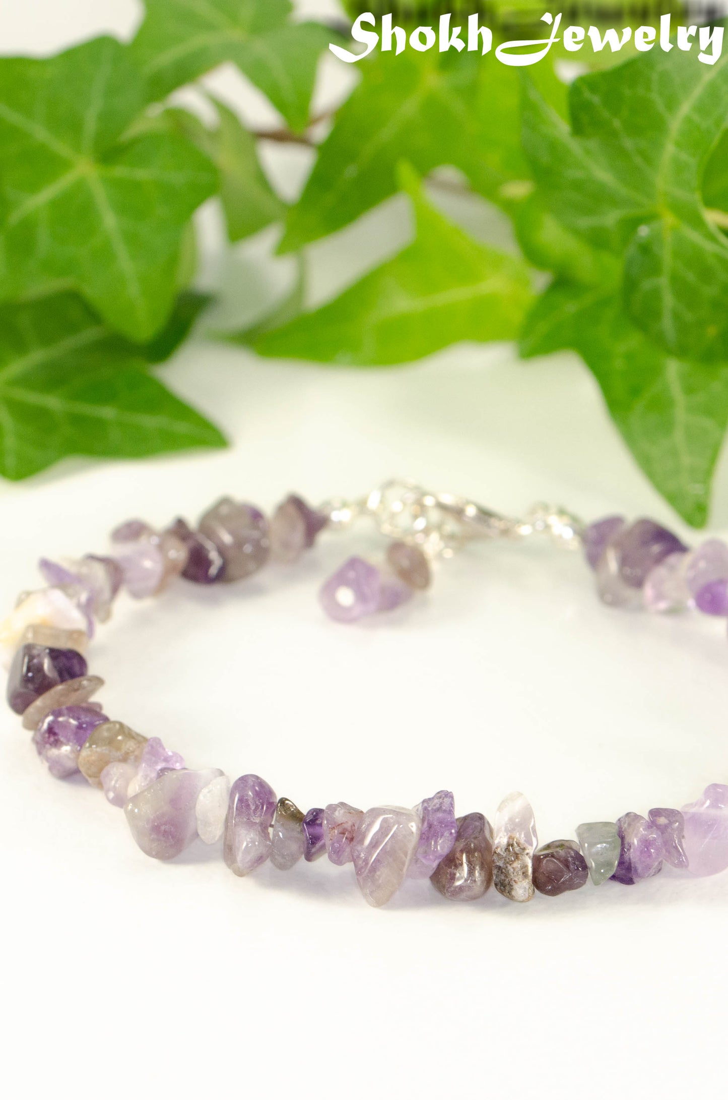 Natural Amethyst Crystal Chip Bracelet