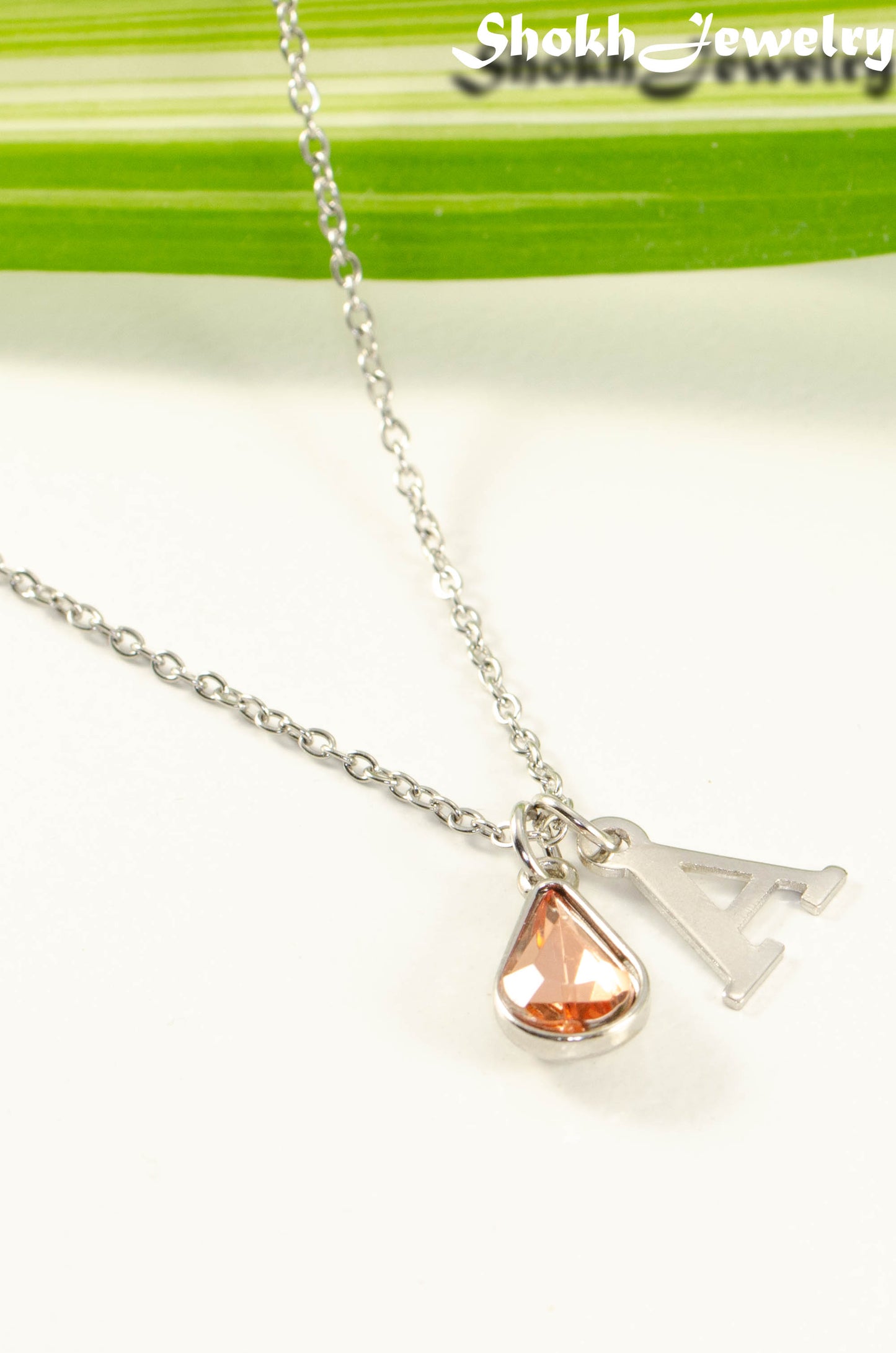 Close up of Personalized July Birthstone Choker Necklace