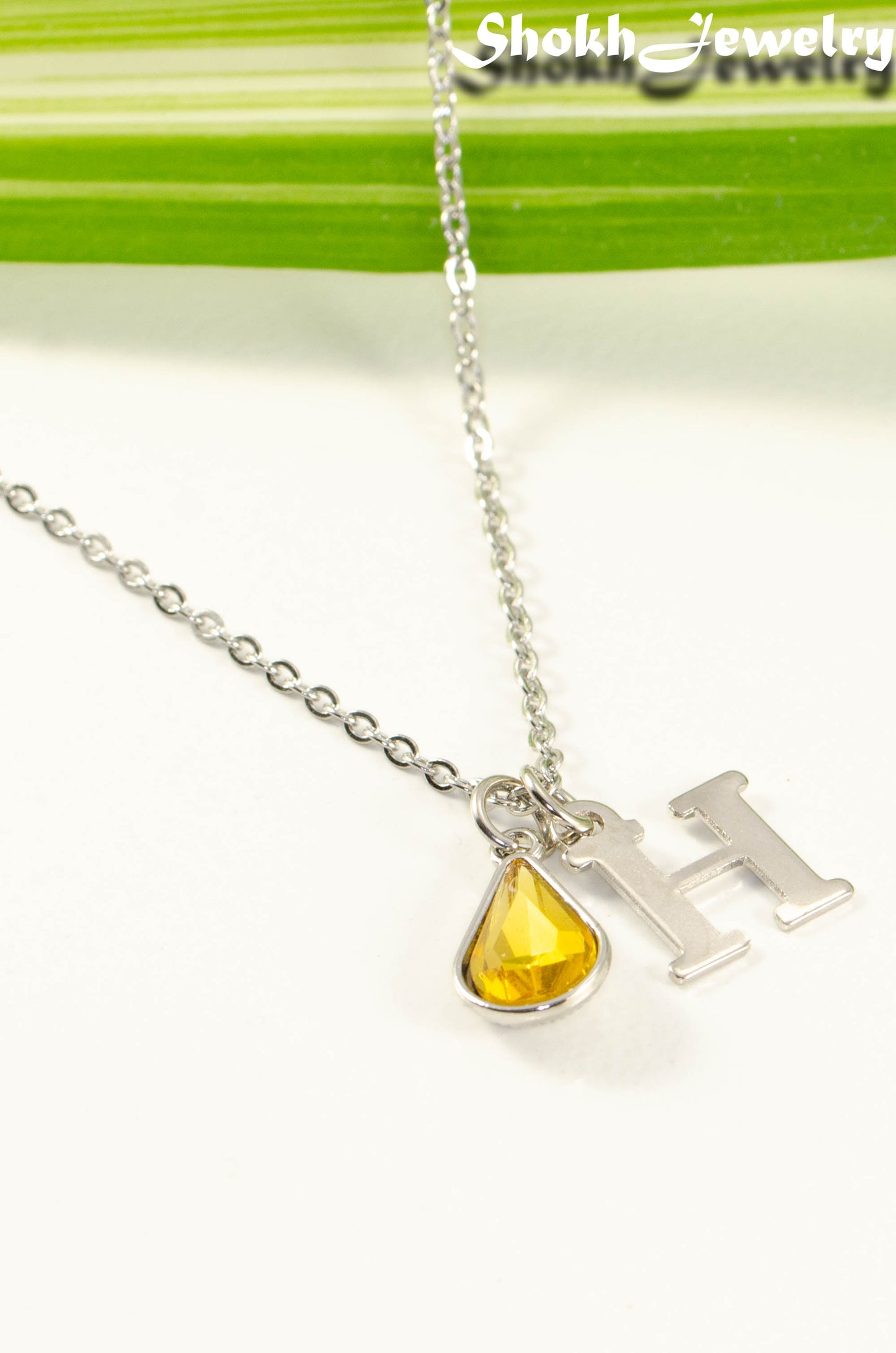 Close up of Personalized November Birthstone Choker Necklace