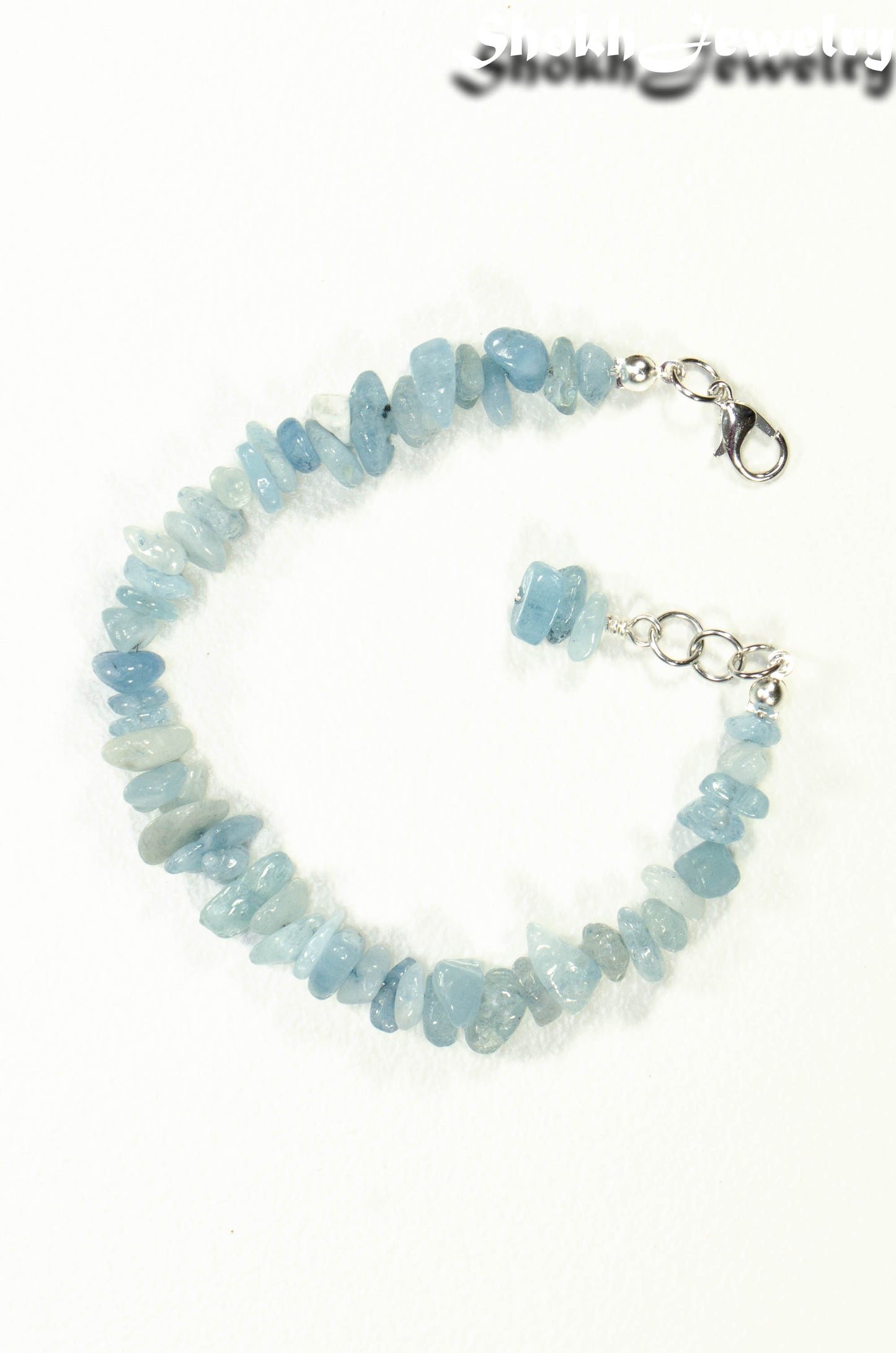 Natural Aquamarine Crystal Chip Bracelet