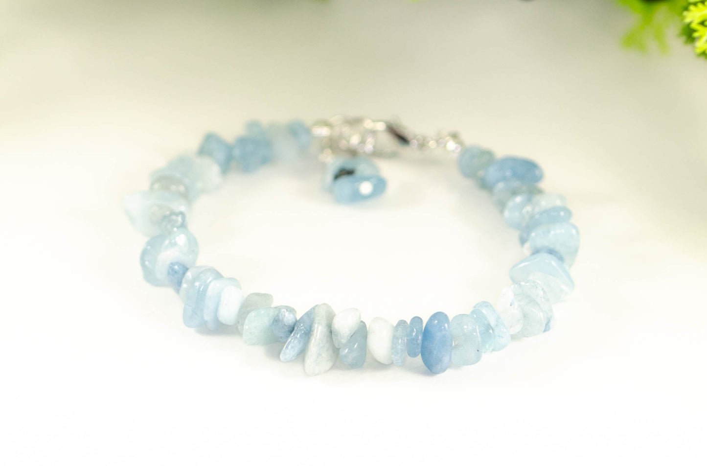 Natural Aquamarine Crystal Chip Bracelet