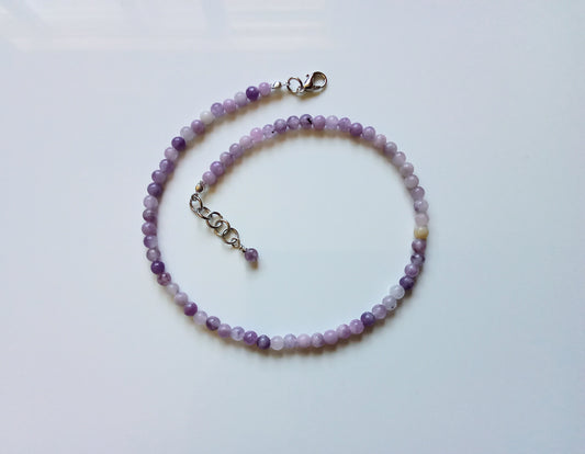 4mm Purple Lepidolite Choker Necklace
