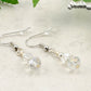 Small Crystal Clear Glass Bead Dangle Earrings.