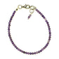 Top view of 3mm Amethyst Bracelet with Clasp.