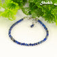 Close up of 3mm Lapis Lazuli Anklet.