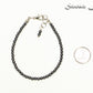3mm Natural Hematite Anklet beside a dime.
