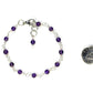 4mm Amethyst Link Bracelet beside a dime.